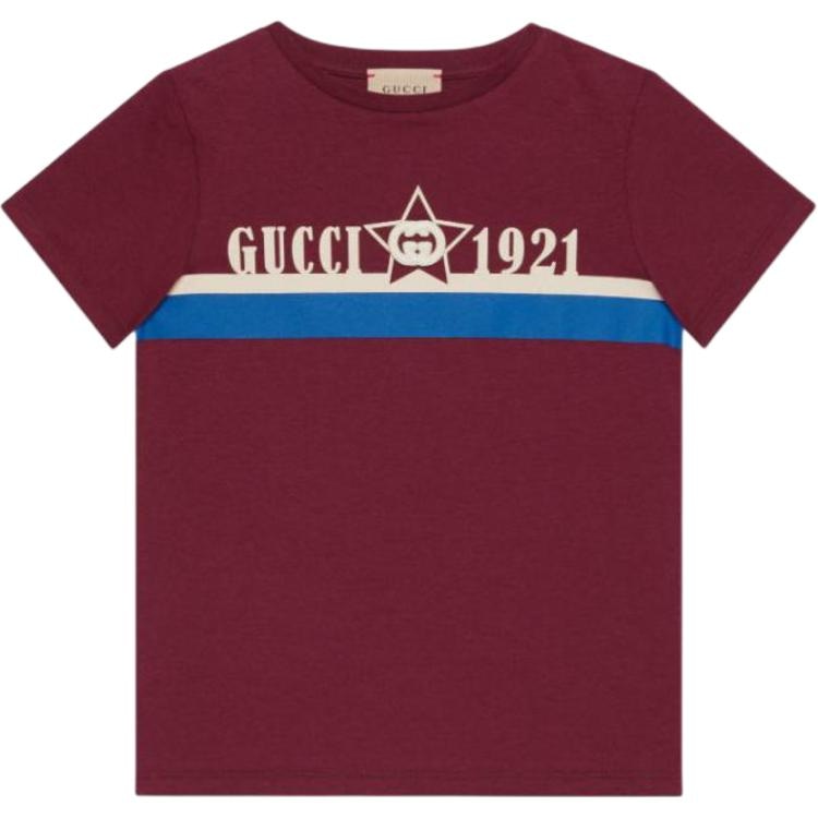 Футболка Gucci Kids Striped Logo T-Shirt Red