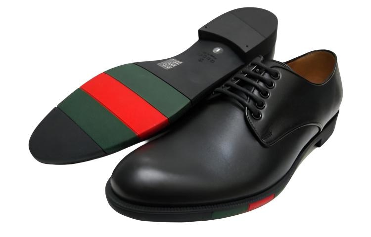 Gucci Leather Low-Top Sneakers Black — фото 3