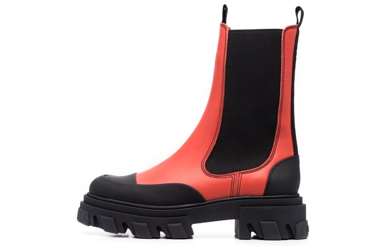 Ботинки GANNI Chelsea Boots Red Black