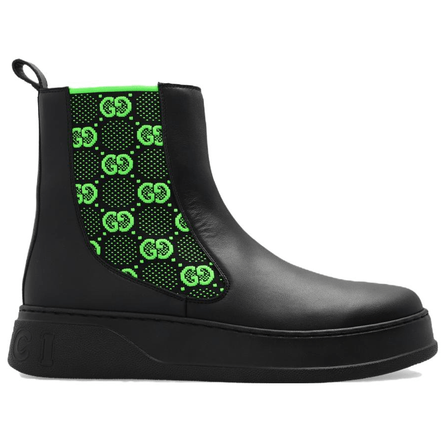 Gucci Chelsea Boots Black Green — фото 1