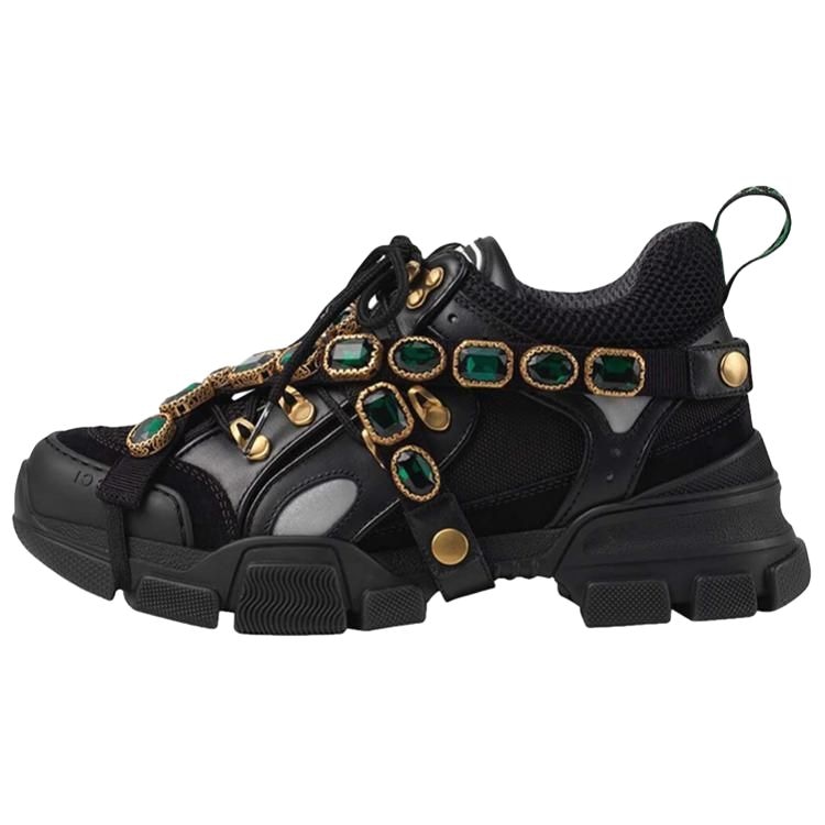 GUCCI/古驰 Gucci Black Leather Sneakers