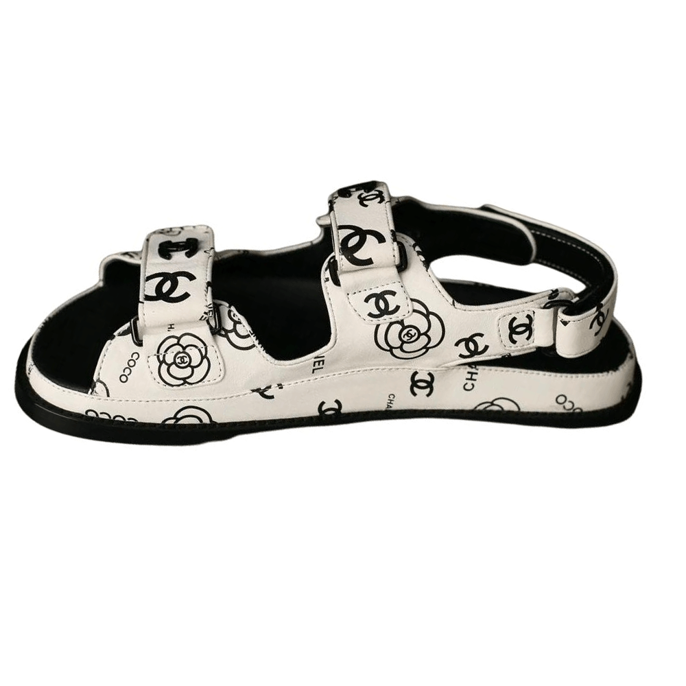 Chanel Sandals Black White