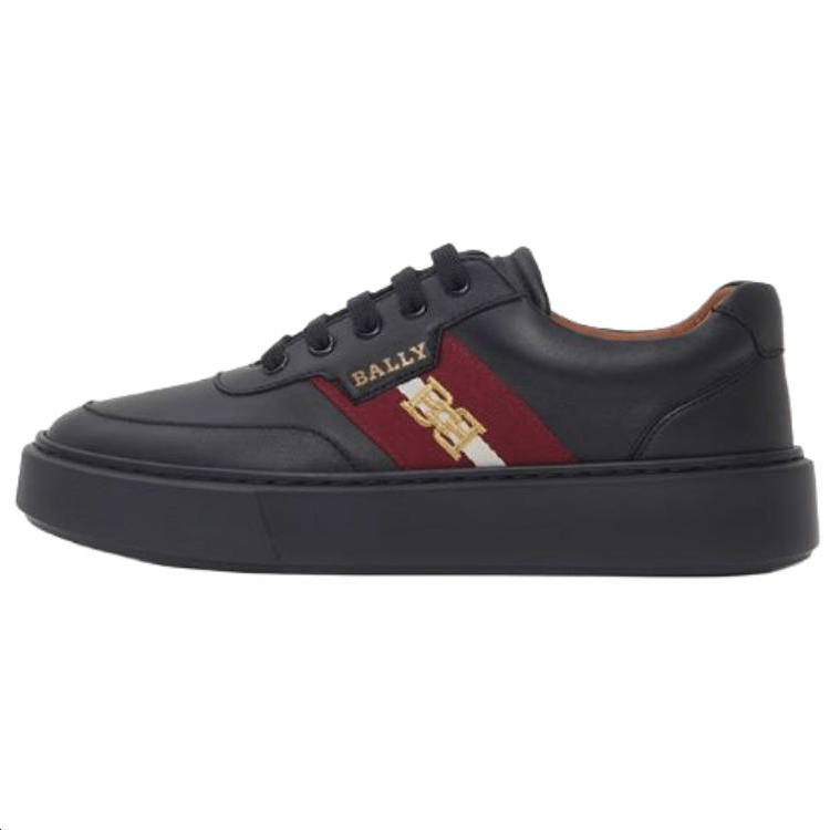 BALLY巴利 Bally Round Toe Leather Sneakers Black