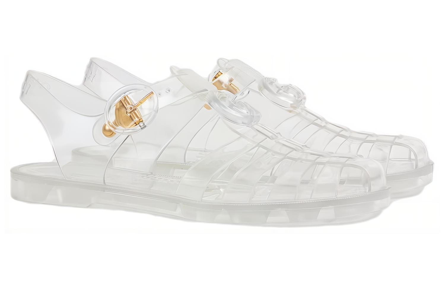 Gucci Rubber Double G Sandals Transparent — фото 2