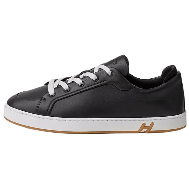 Кроссовки HERMES/爱马仕 Hermes Calfskin Round Toe Low Sneakers Black