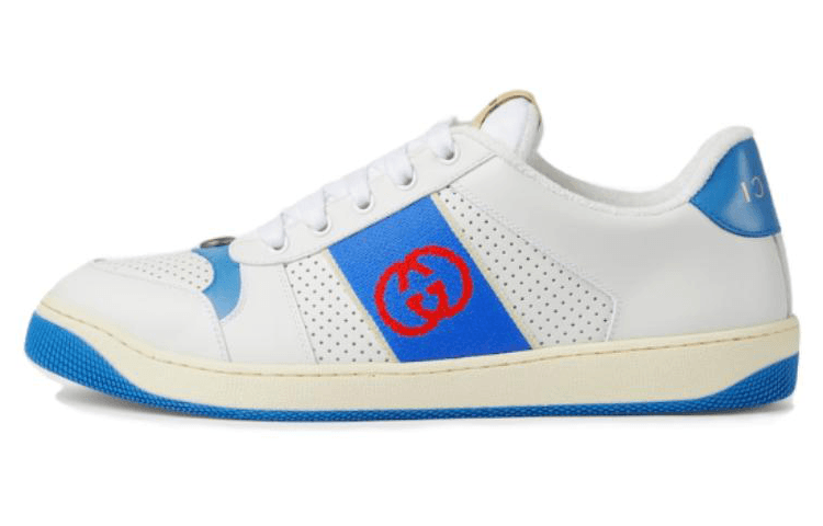 GUCCI/古驰 Gucci Low Top Sneakers White Blue