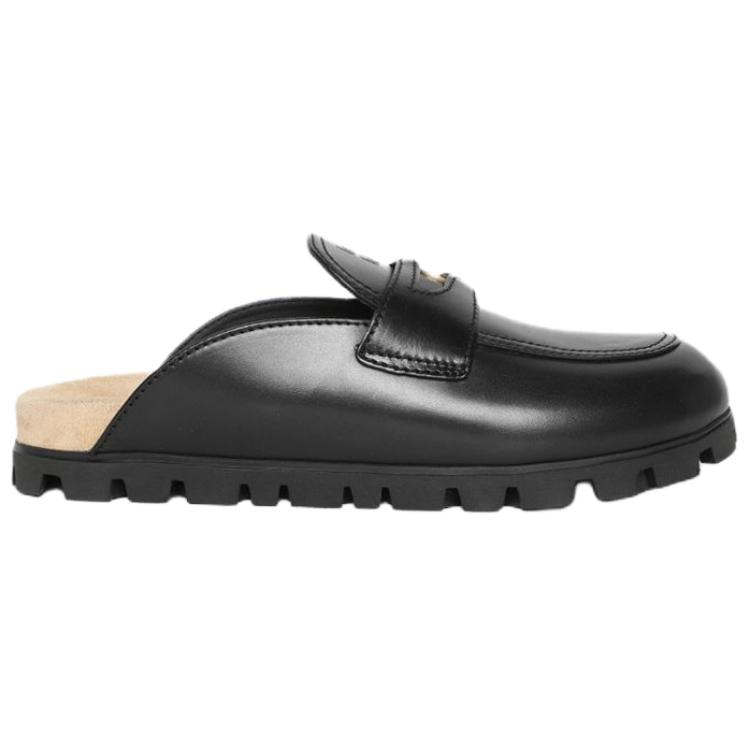 Miu Miu Round Toe Mule Slippers Black — фото 1