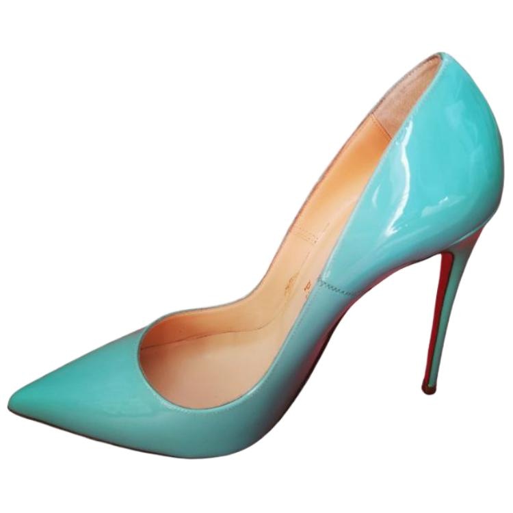 Christian Louboutin/路铂廷 CL Platinum Kate Patent Pointed Toe 12cm Heels Green