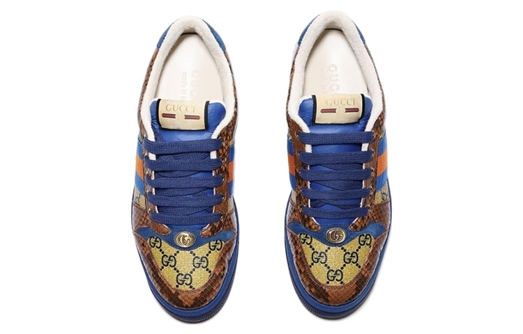 Gucci Low-Top Sneakers Blue Yellow — фото 3