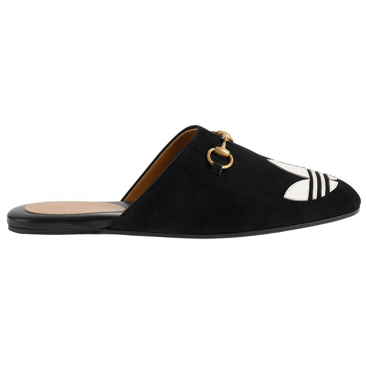 Gucci adidas x Gucci Trefoil Slipper Black — фото 1