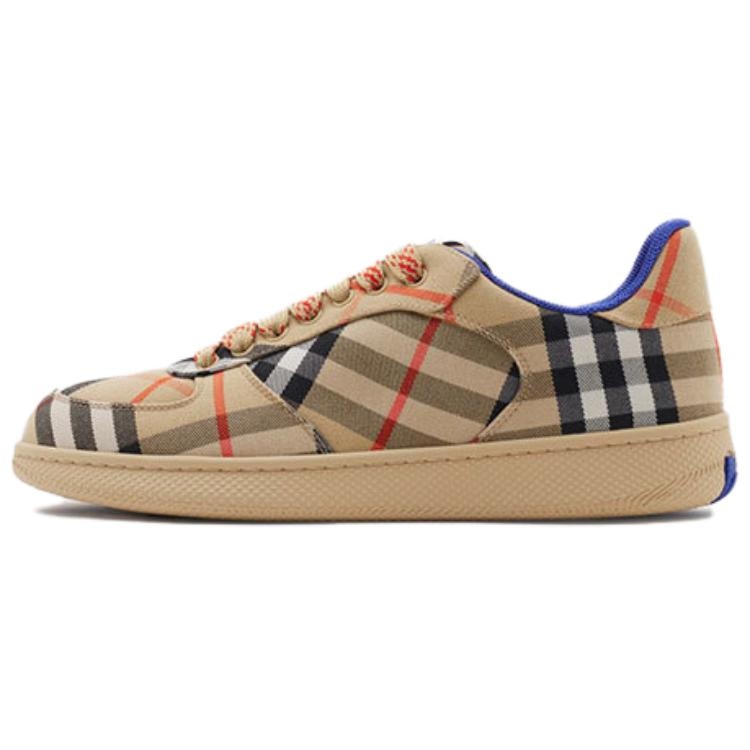 Burberry Round Toe Low Lace-Up Sneakers Brown