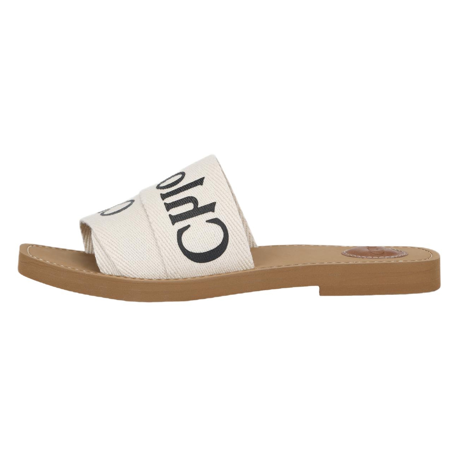 Chloe/蔻依 Chloe Logo Equestrian Slides White