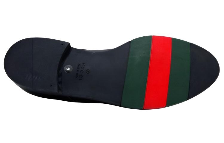 Gucci Leather Low-Top Sneakers Black — фото 4