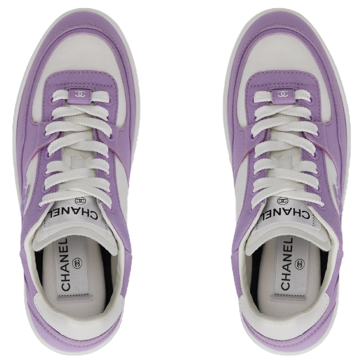 Chanel Low Top Sneakers Light Purple — фото 2