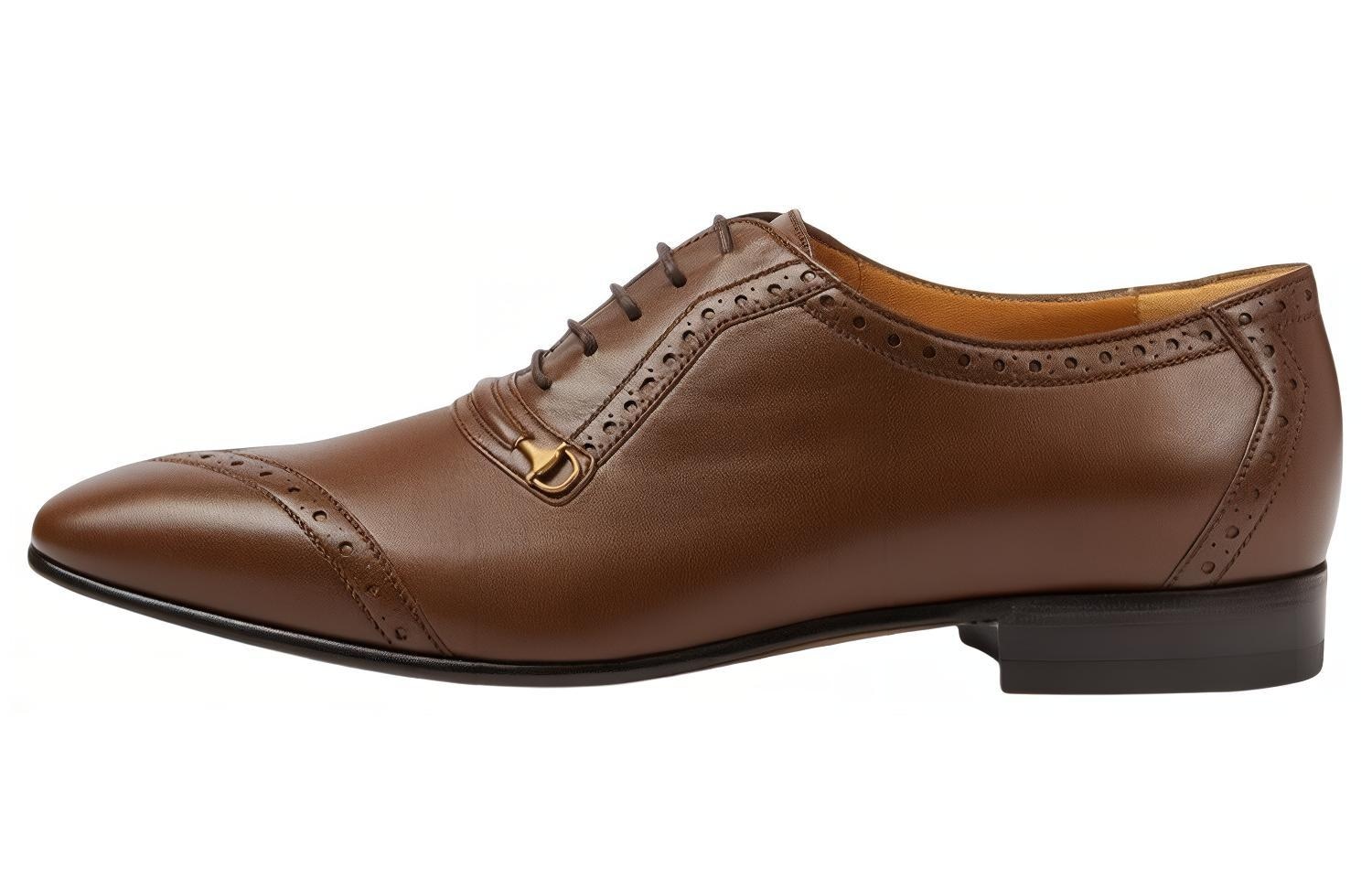 GUCCI/古驰 Gucci Brown Leather Casual Shoes