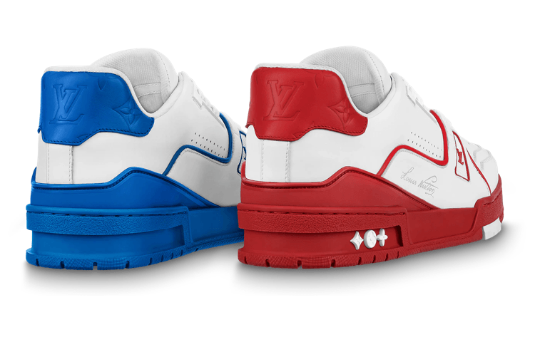 Louis Vuitton Trainer Low Top Sneakers Blue Red — фото 2