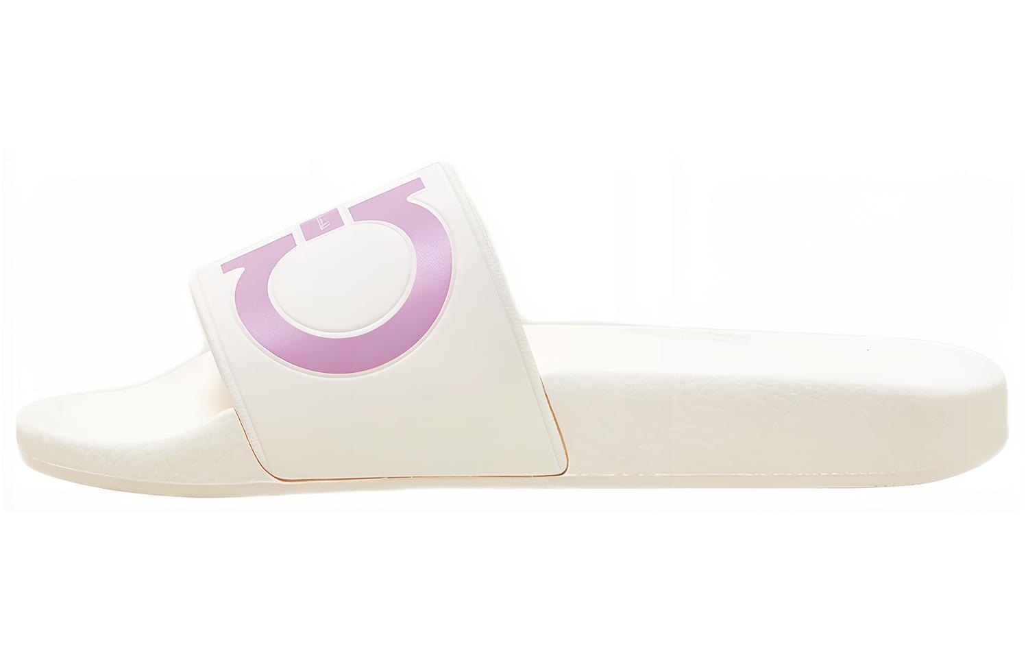 FERRAGAMO/菲拉格慕 Ferragamo Gancini Open-Toe Slides White