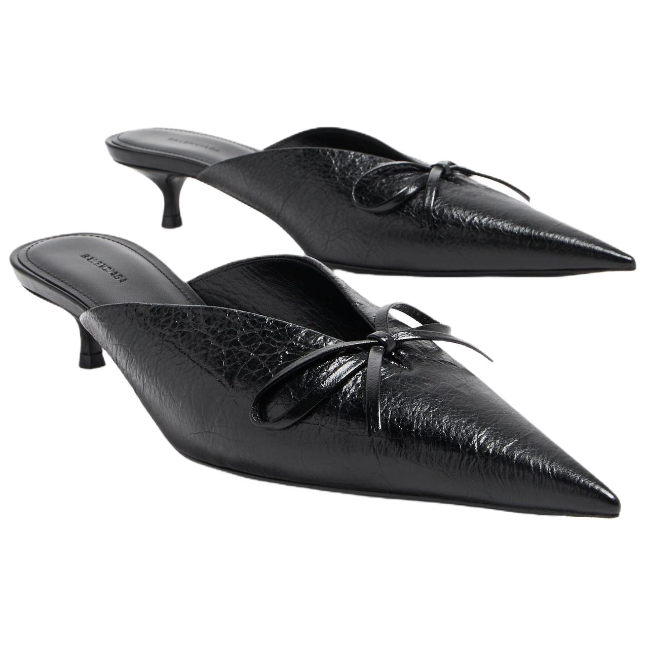 Balenciaga Bow Decor Mules 4cm Black — фото 4