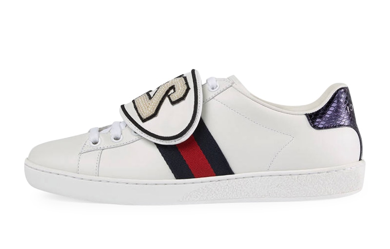 Кроссовки Gucci Leather Logo Lace-Up Sneakers White