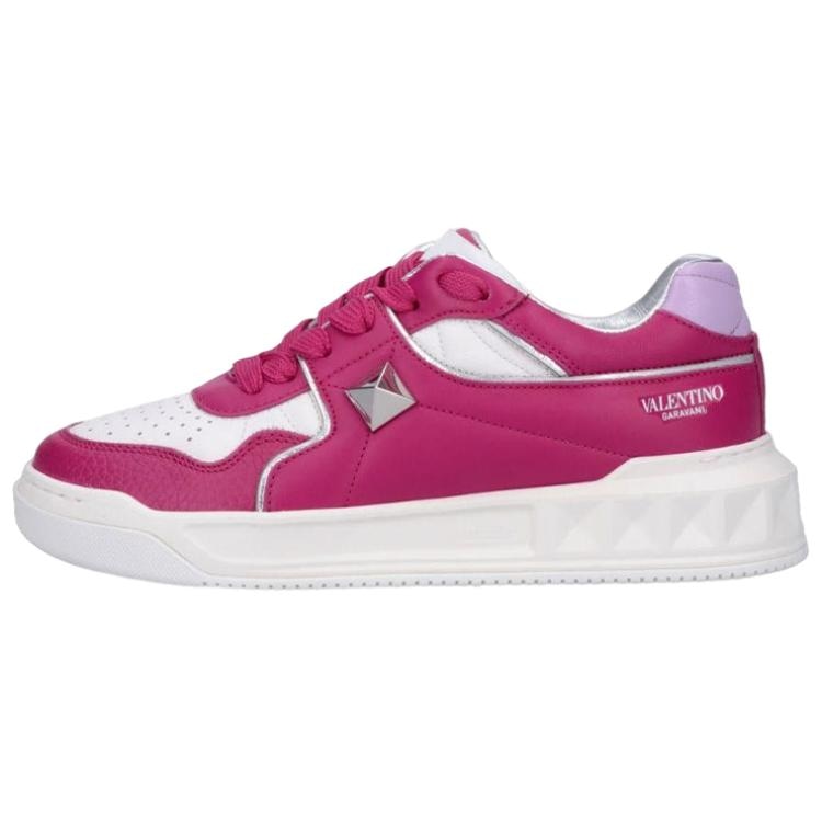 Кроссовки Valentino One Stud Leather Low Top Sneakers Pink