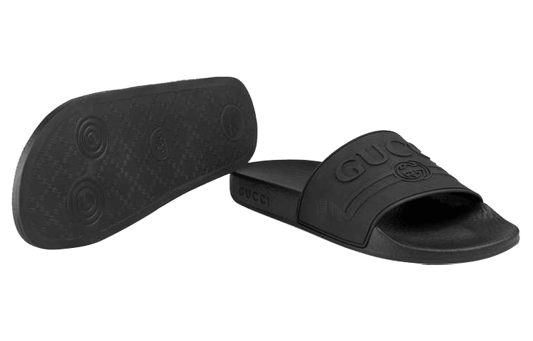 Gucci Rubber Slide Black — фото 5
