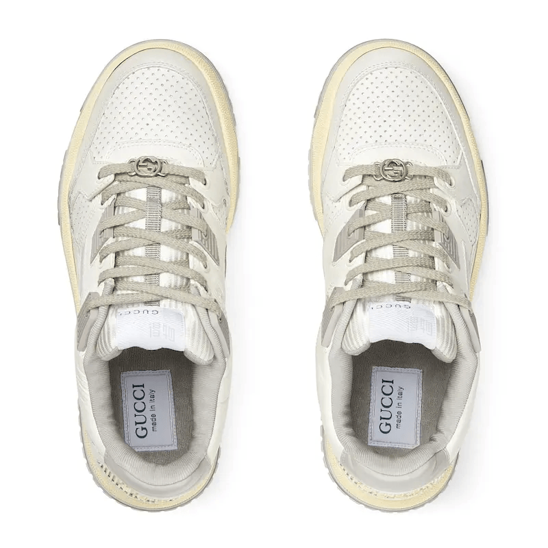 Gucci Leather Low Top Sneakers Off-White — фото 3