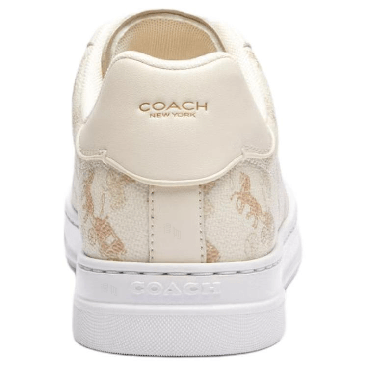 Coach Highline Round Toe Lace-Up Low Top Sneakers Beige — фото 3