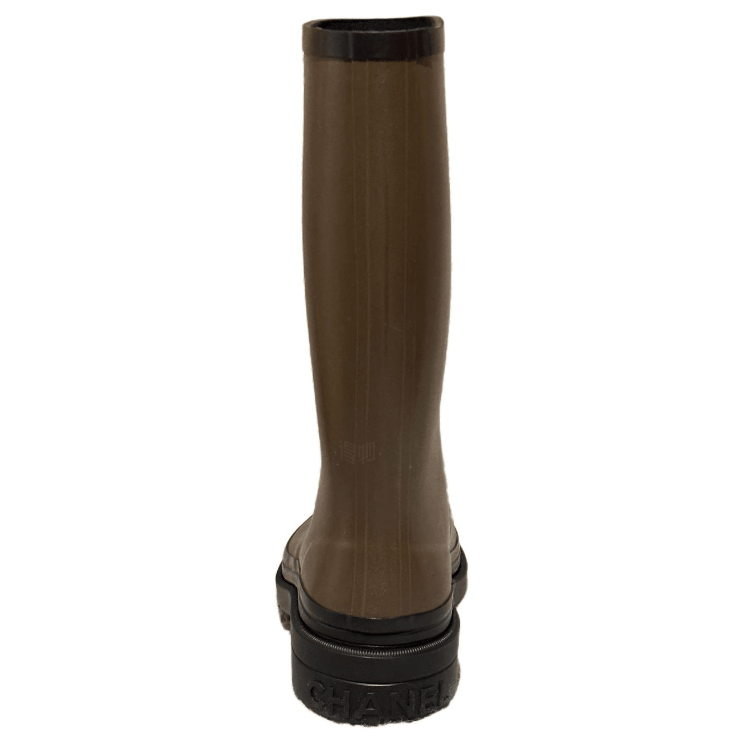 Chanel Waterproof Round Toe Rain Boots Military Green — фото 4
