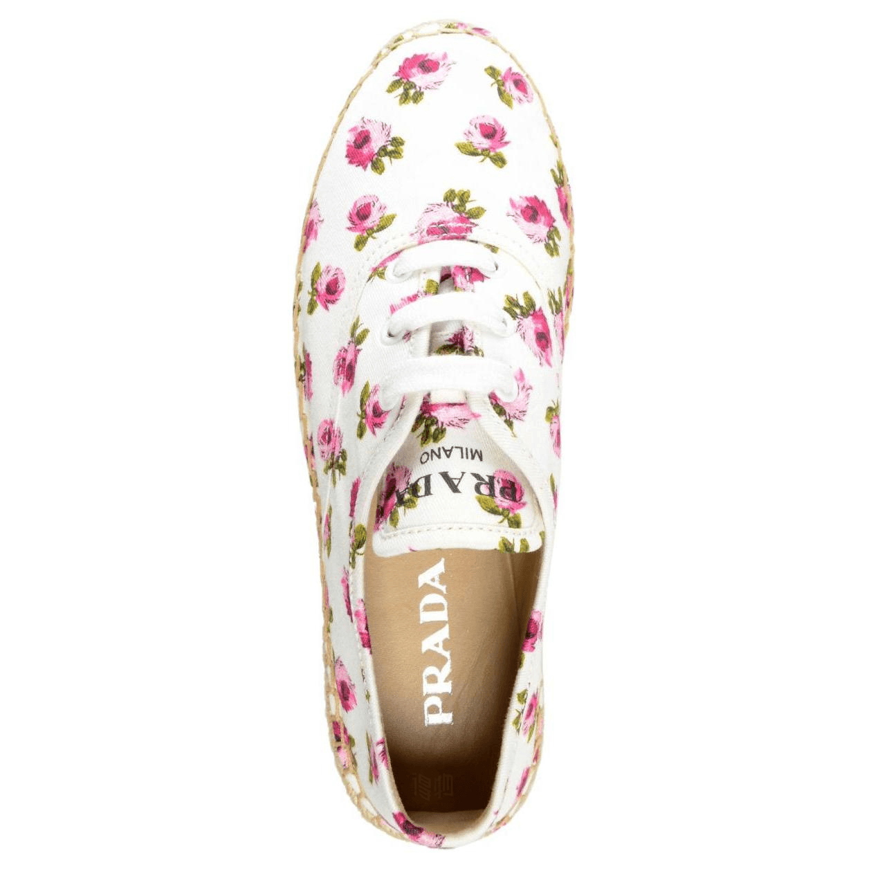 Prada Lace-Up Round Toe Fisherman Shoes White Red — фото 3
