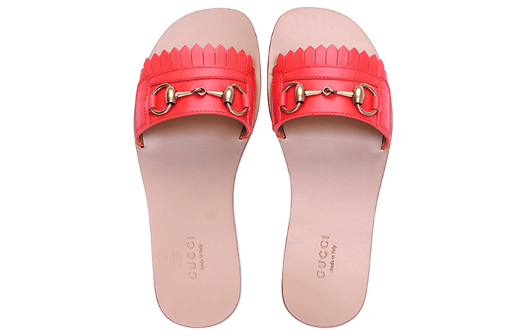 Gucci Leather Horsebit Loafers Red — фото 3
