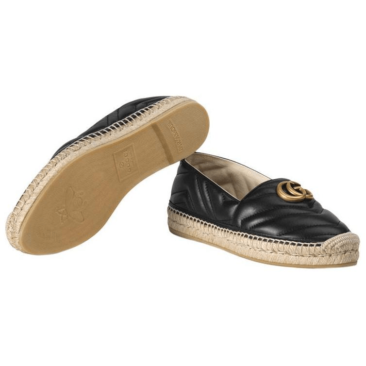 Gucci Logo Fisherman Flats Black — фото 4