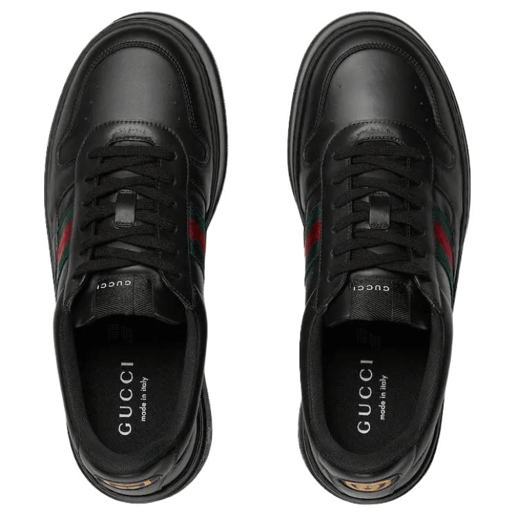 Gucci Leather Low Top Sneakers Black — фото 3