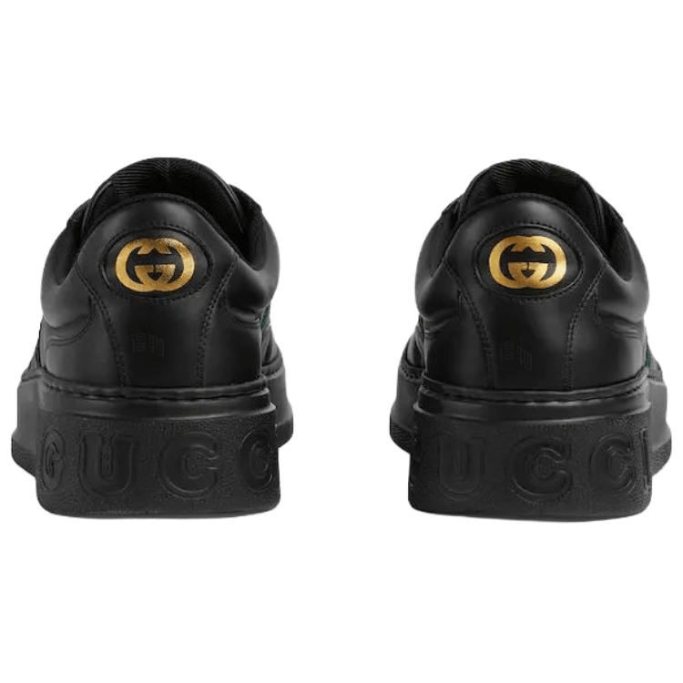 Gucci Leather Low Top Sneakers Black — фото 4