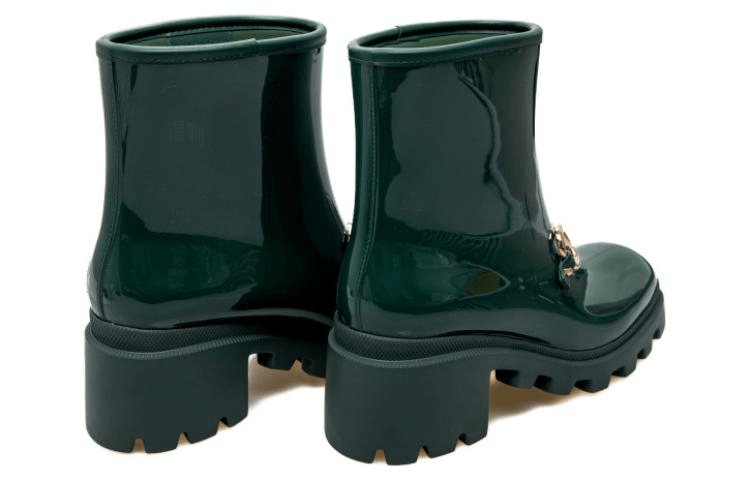 Gucci Rubber Horsebit Ankle Boots Green — фото 3
