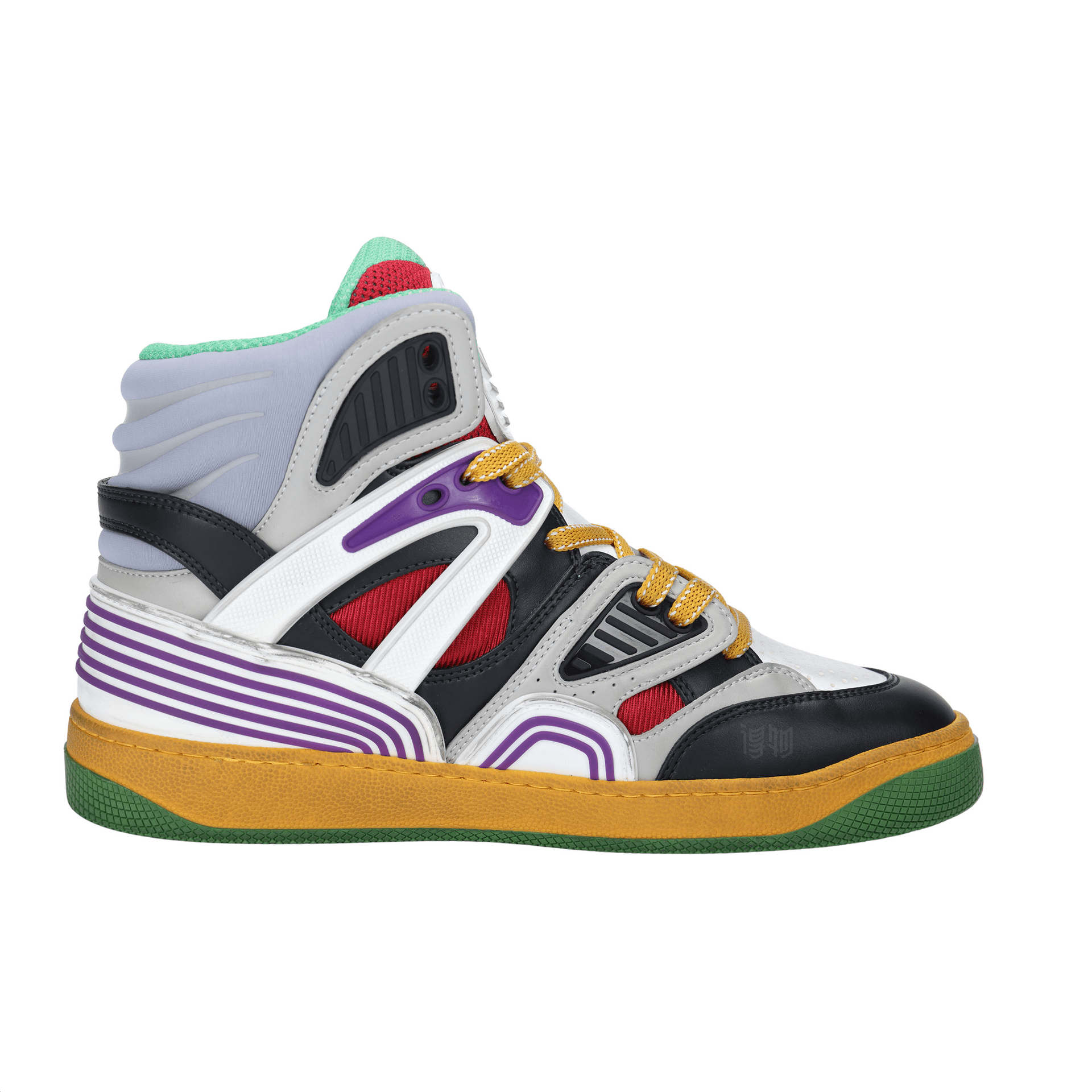 Gucci Basket High Top Black White Yellow — фото 1
