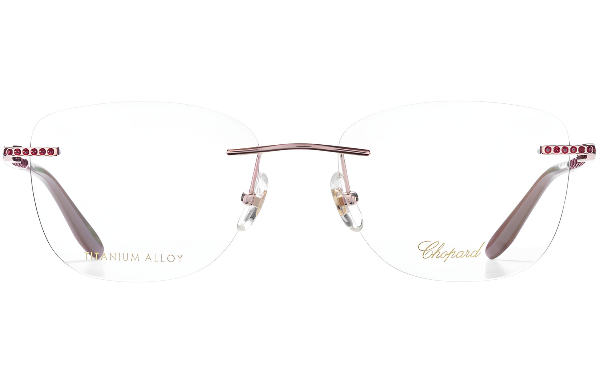 Chopard Custom Blue Red Stone Titanium Optical Glasses — фото 1