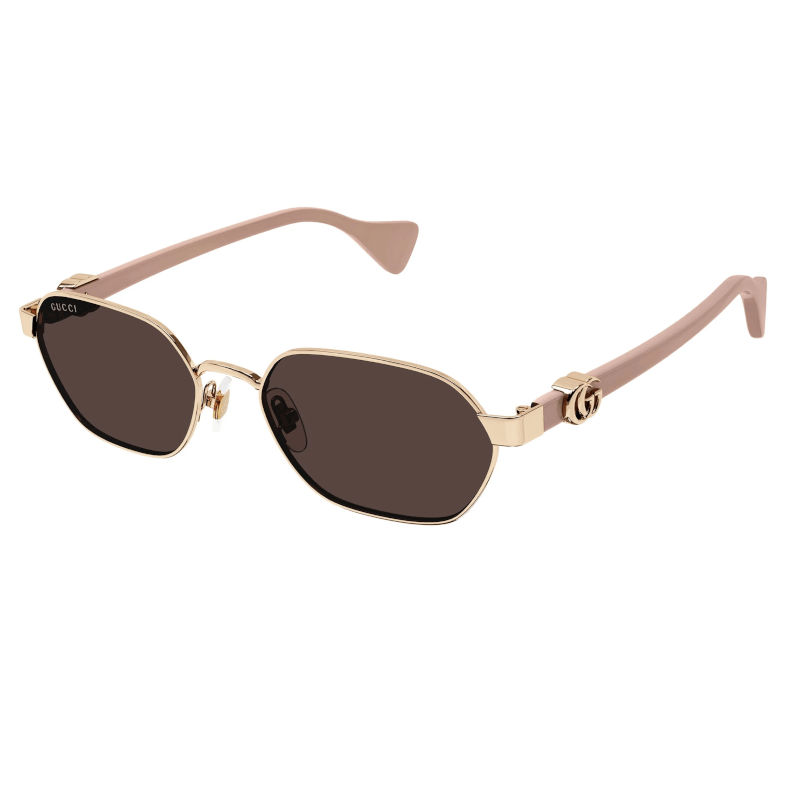 GUCCI/古驰 Gucci Metal Irregular Sunglasses Gold