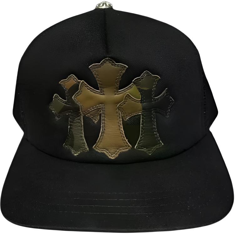 Chrome Hearts 克罗心 刺绣图案 棒球帽 男女同款情侣款 黑色/迷彩