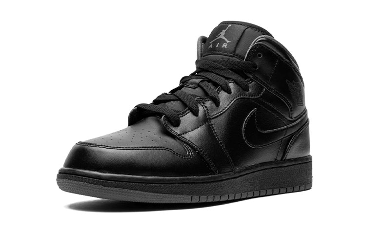 Jordan Air Jordan 1 Mid "Triple Black" GS — фото 5