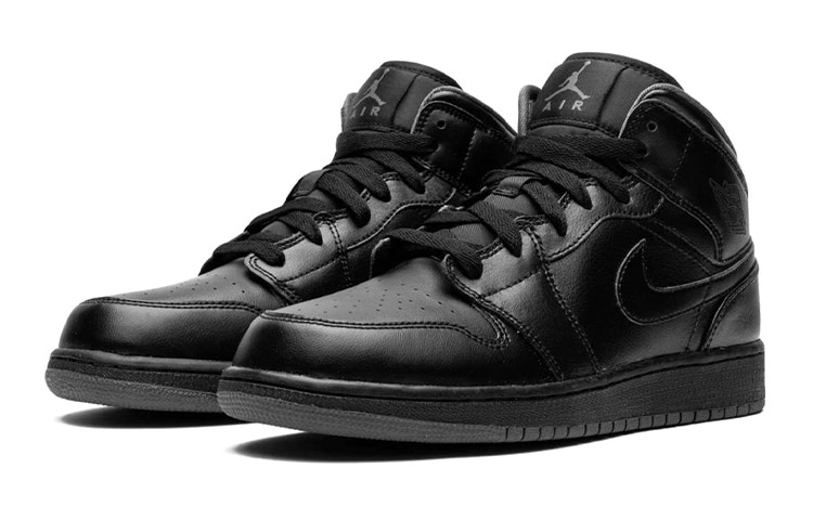 Jordan Air Jordan 1 Mid "Triple Black" GS — фото 4