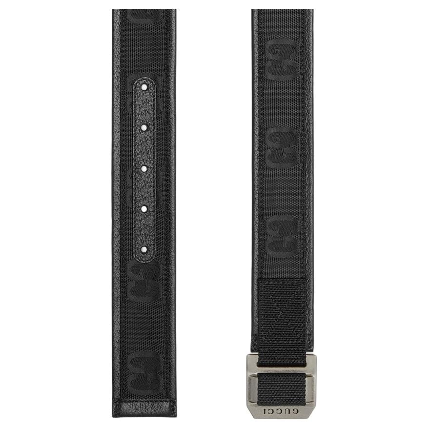 Gucci GG Pattern Leather Belt Black 4cm — фото 1