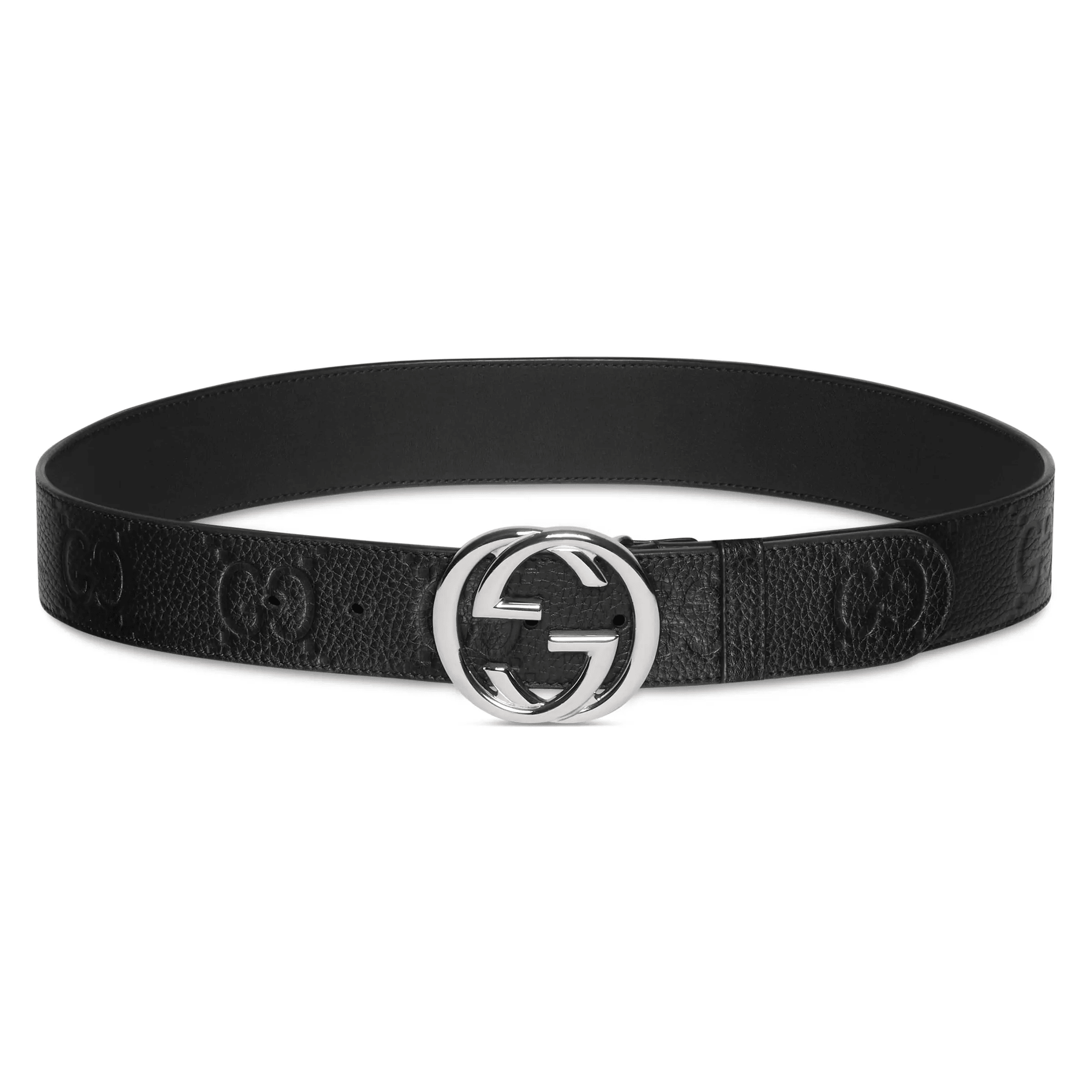 Gucci Logo Print Belt Black 4CM