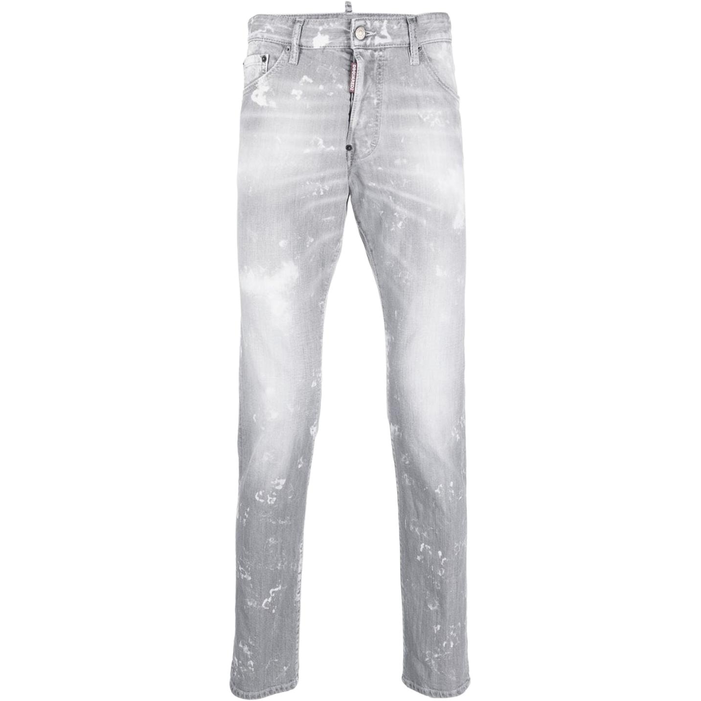 DSQUARED 2 DSQUARED2 Slim Mid-Rise Distressed Jeans Grey