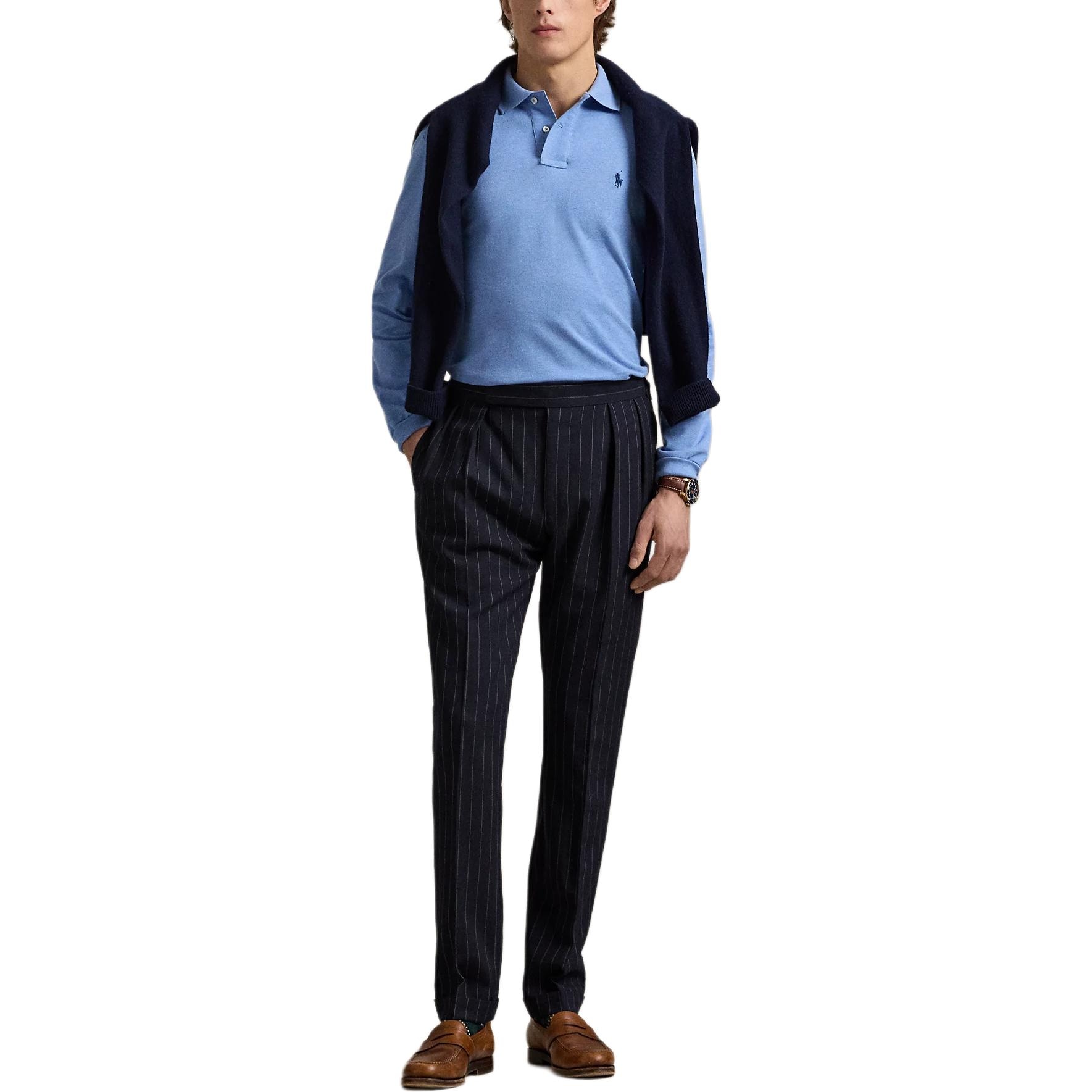 Ralph Lauren Polo Ralph Lauren Custom Slim Fit Long Sleeve Polo Royal Blue — фото 1