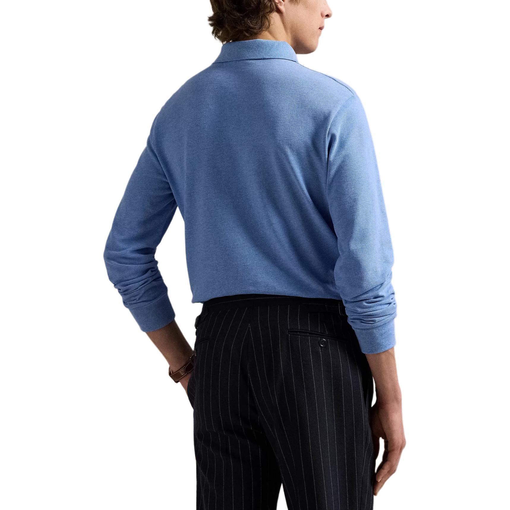 Ralph Lauren Polo Ralph Lauren Custom Slim Fit Long Sleeve Polo Royal Blue — фото 3