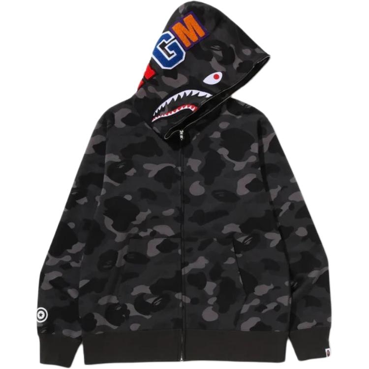 A BATHING APE BAPE SS26 COLOR CAMO SHARK FULL ZIP HOODIE