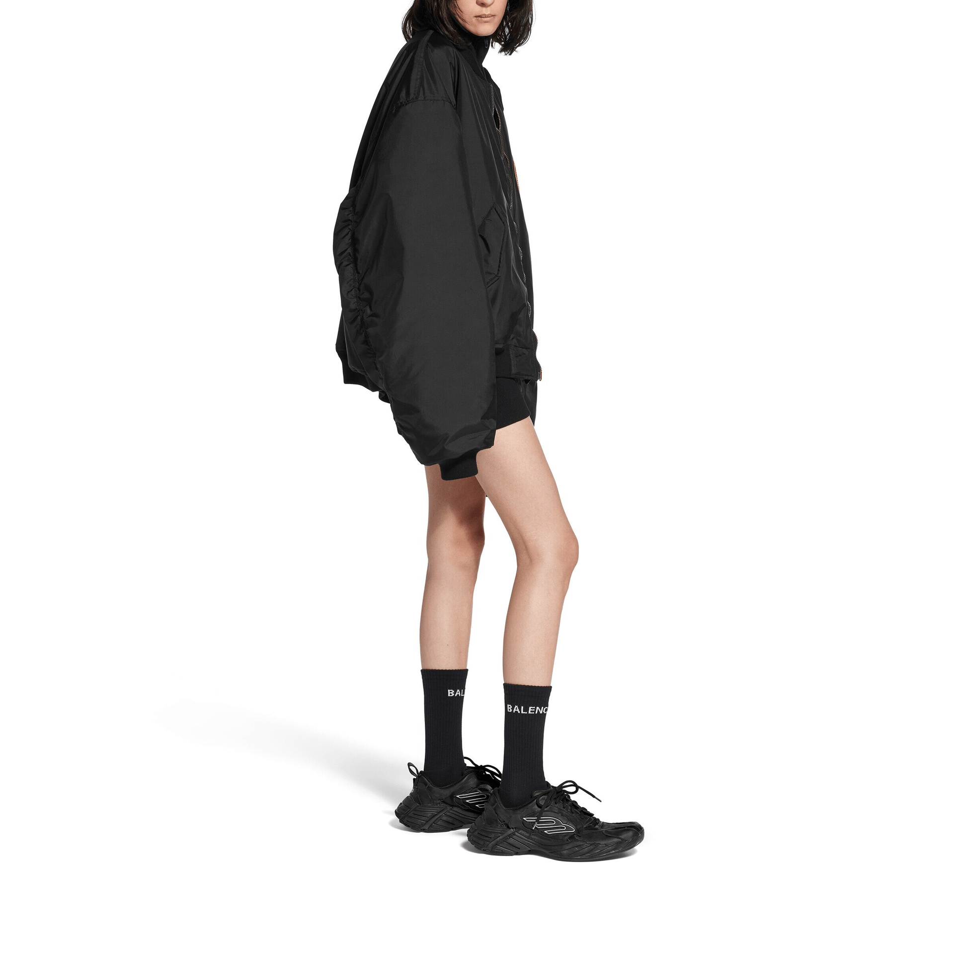 Balenciaga FW25 Ribbed Zip Patch Cotton Jacket Black — фото 6