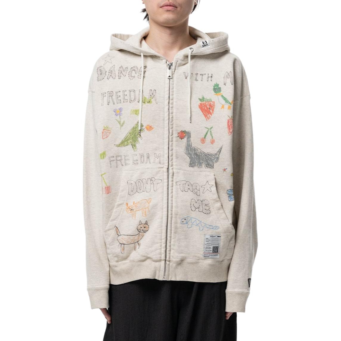 Maison Mihara Yasuhiro MMY SS26 Kids Doodle Printed Zip-up Hoodie 2026