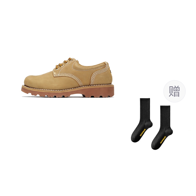 CAT Retro Leather Casual Shoes Yellow