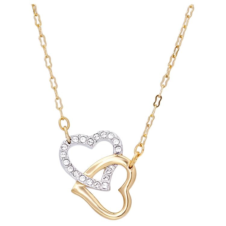Swarovski/施华洛世奇 Swarovski Double Heart Necklace Gold